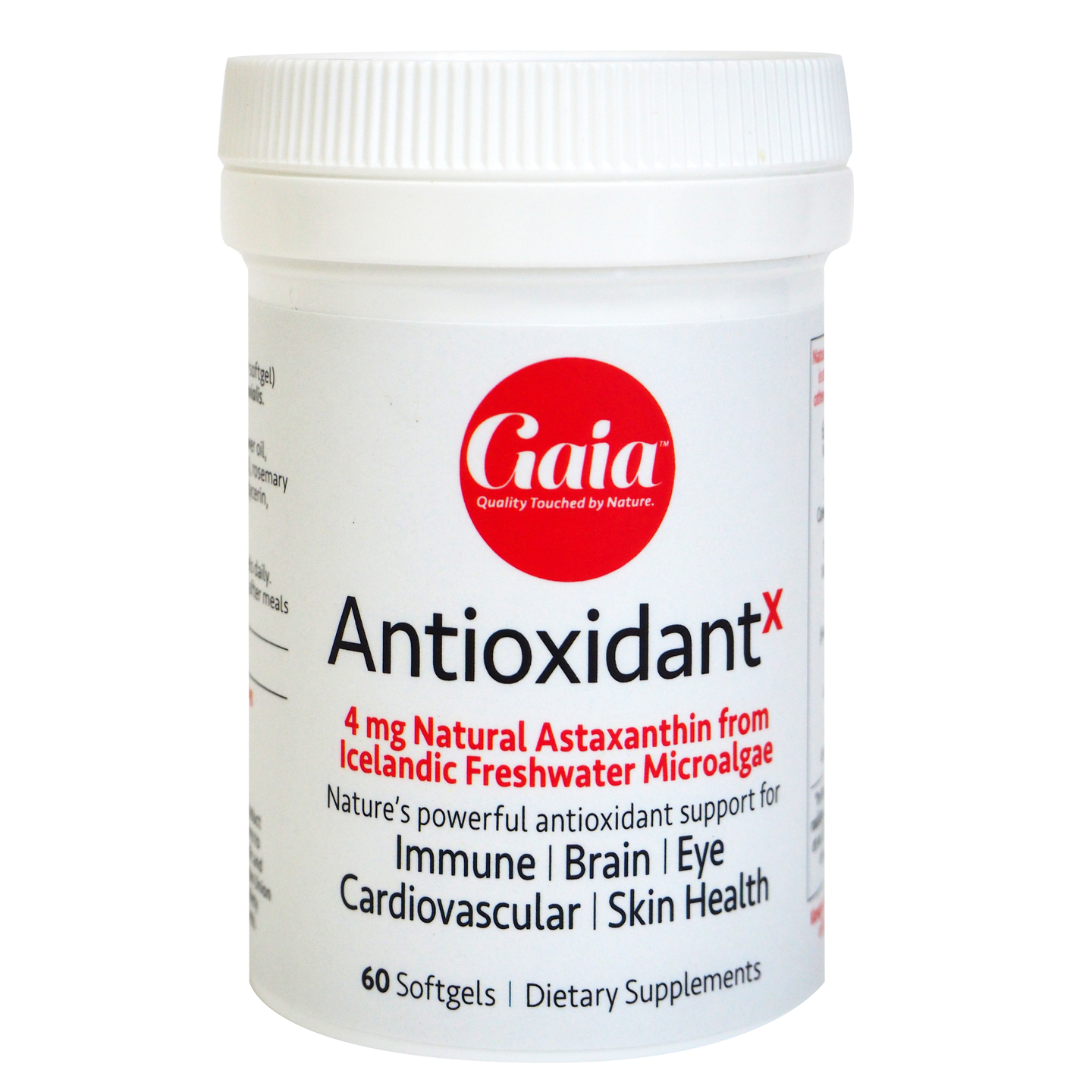 Gaia AntioxidantX Natural Astaxanthin 4mg, 60 Softgels