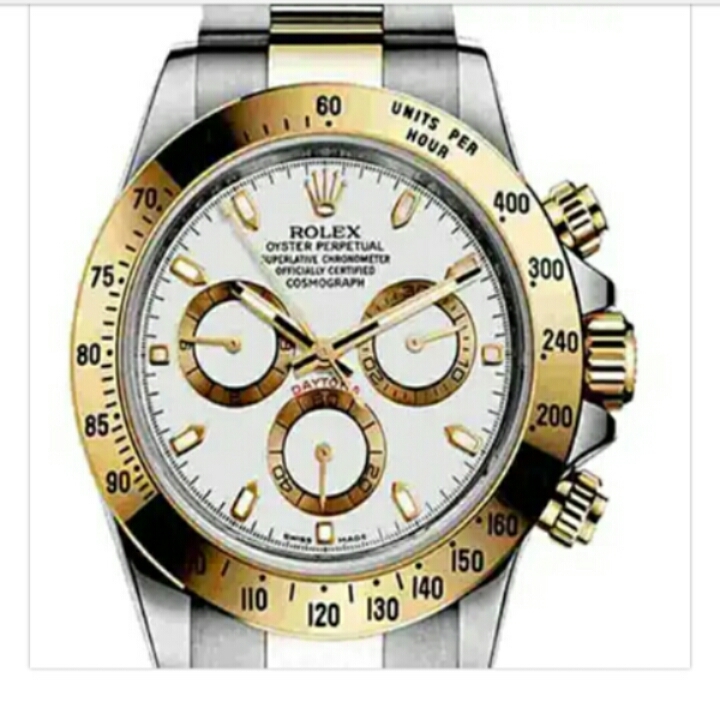 ROLEX DAYTONA GOLD SILVER WHITE DIAL RX1011