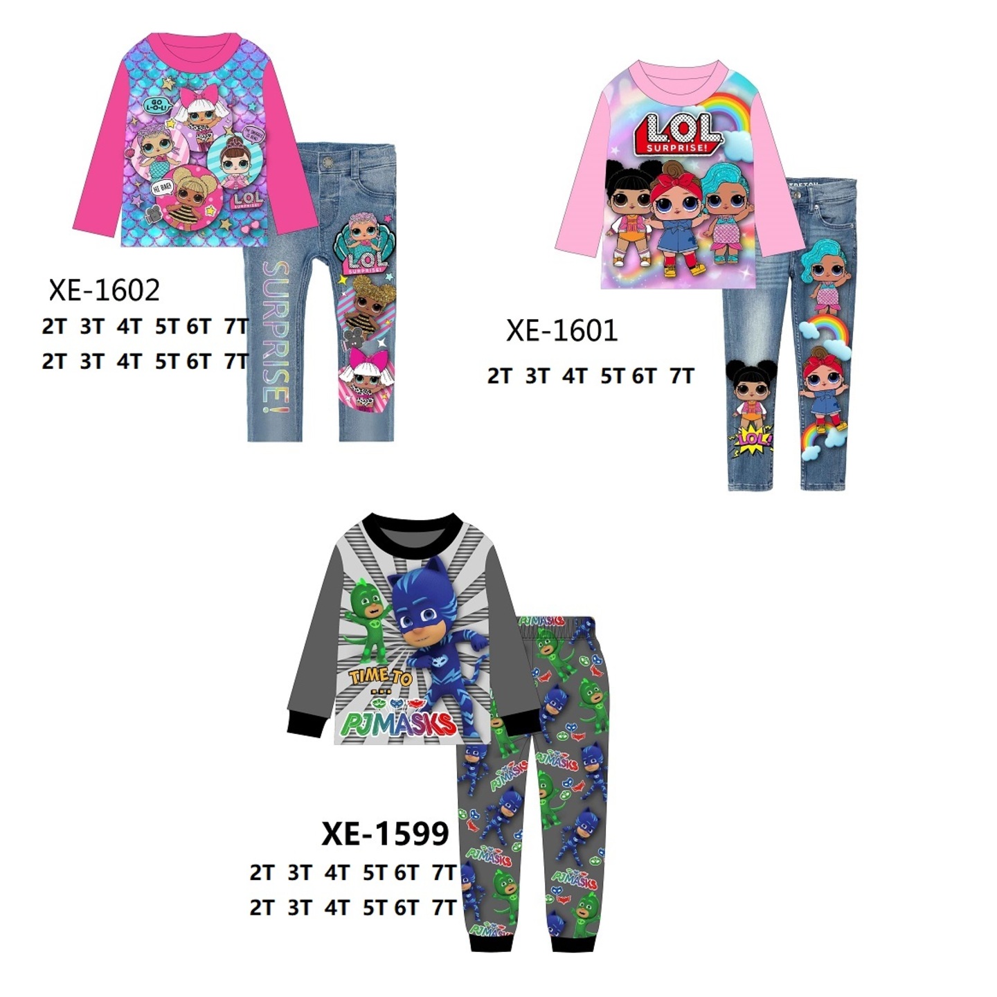 PJ Mask Pajamas LOL Surprise Doll Pajamas 2YO to 7YO