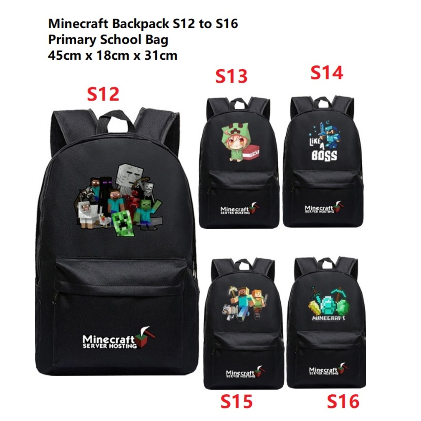 Preorder Minecraft Primary School Bag Minecraft Backpack