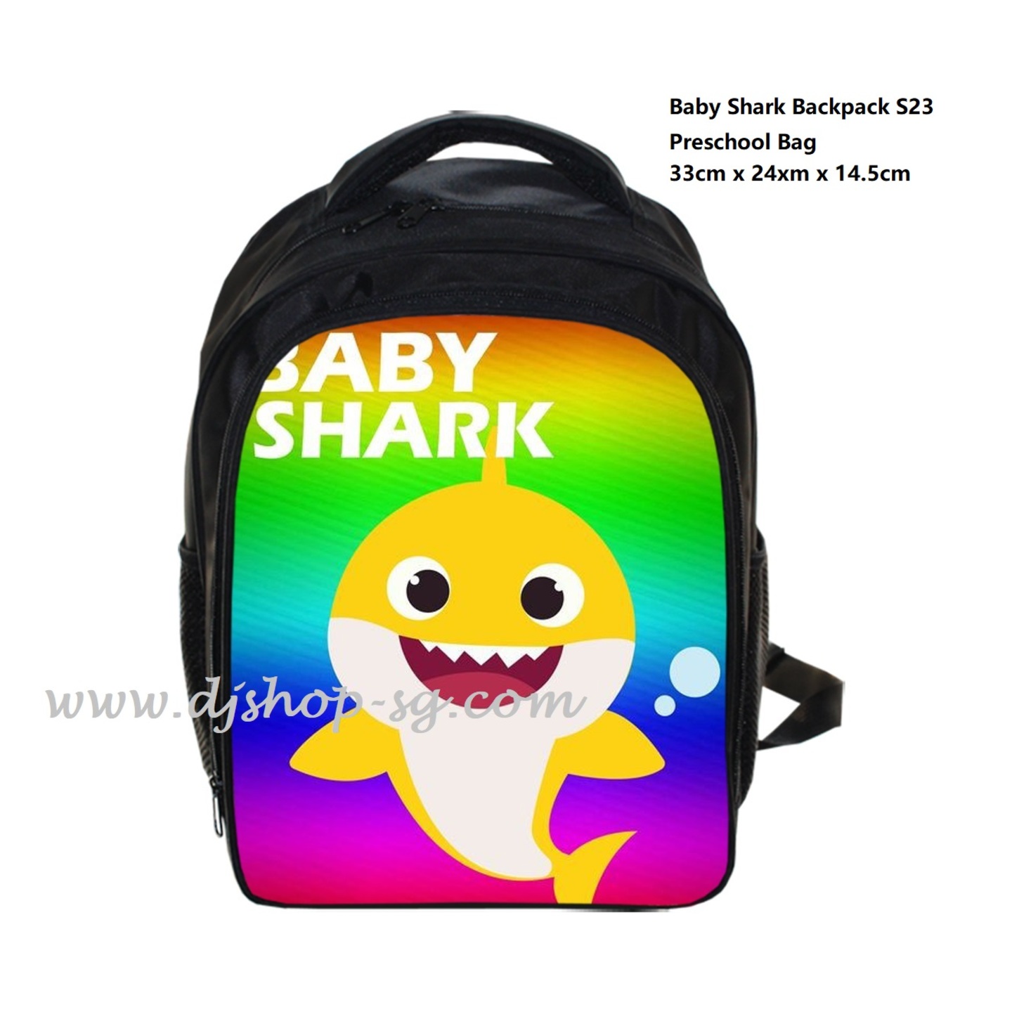 Preorder: Baby Shark Preschool Bag Baby Shark Preschool Black Backpack
