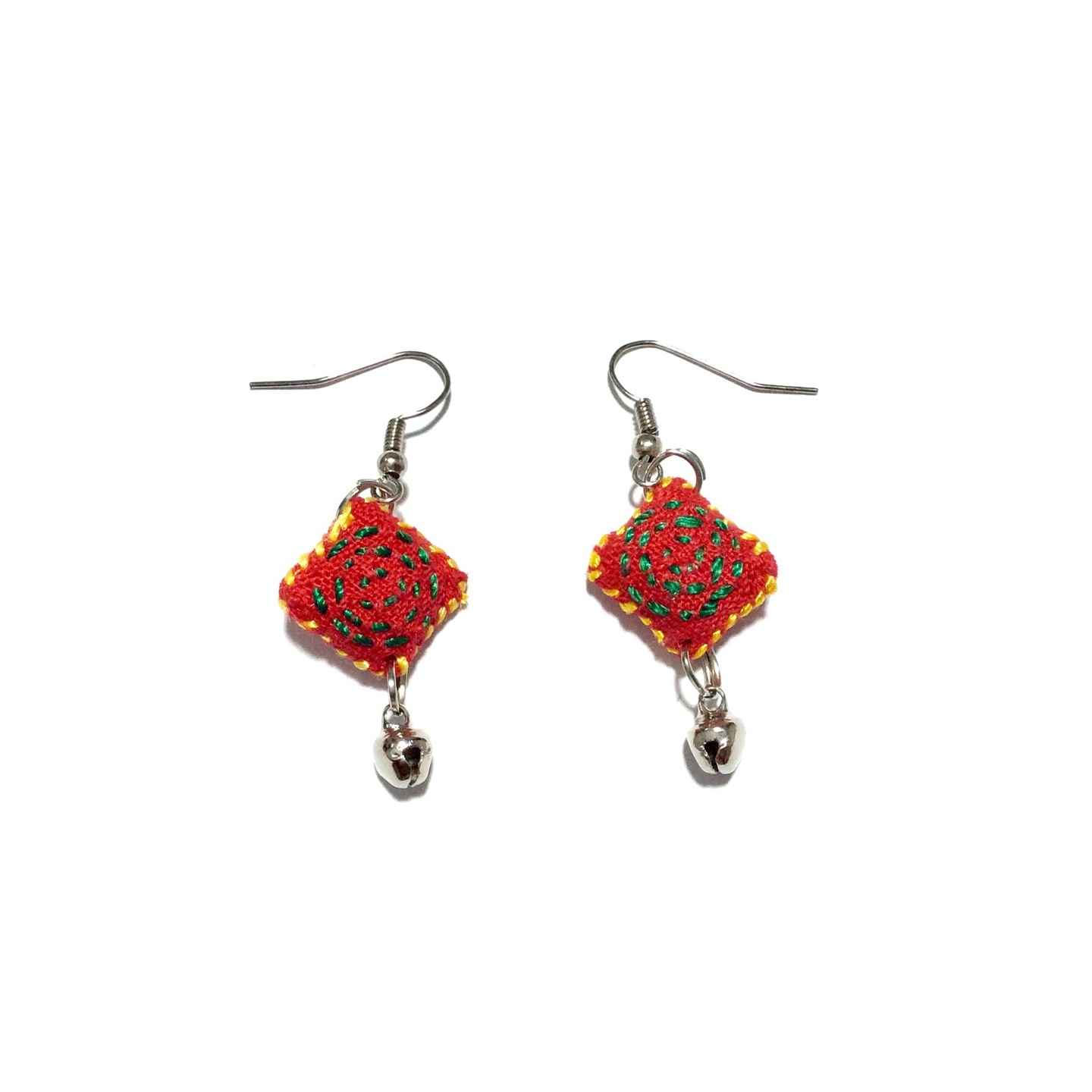 Handcrafted Fabric Embroidered Earrings