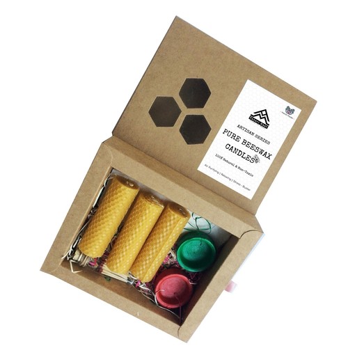 Pure Beeswax Candles Gift Set Set of 3