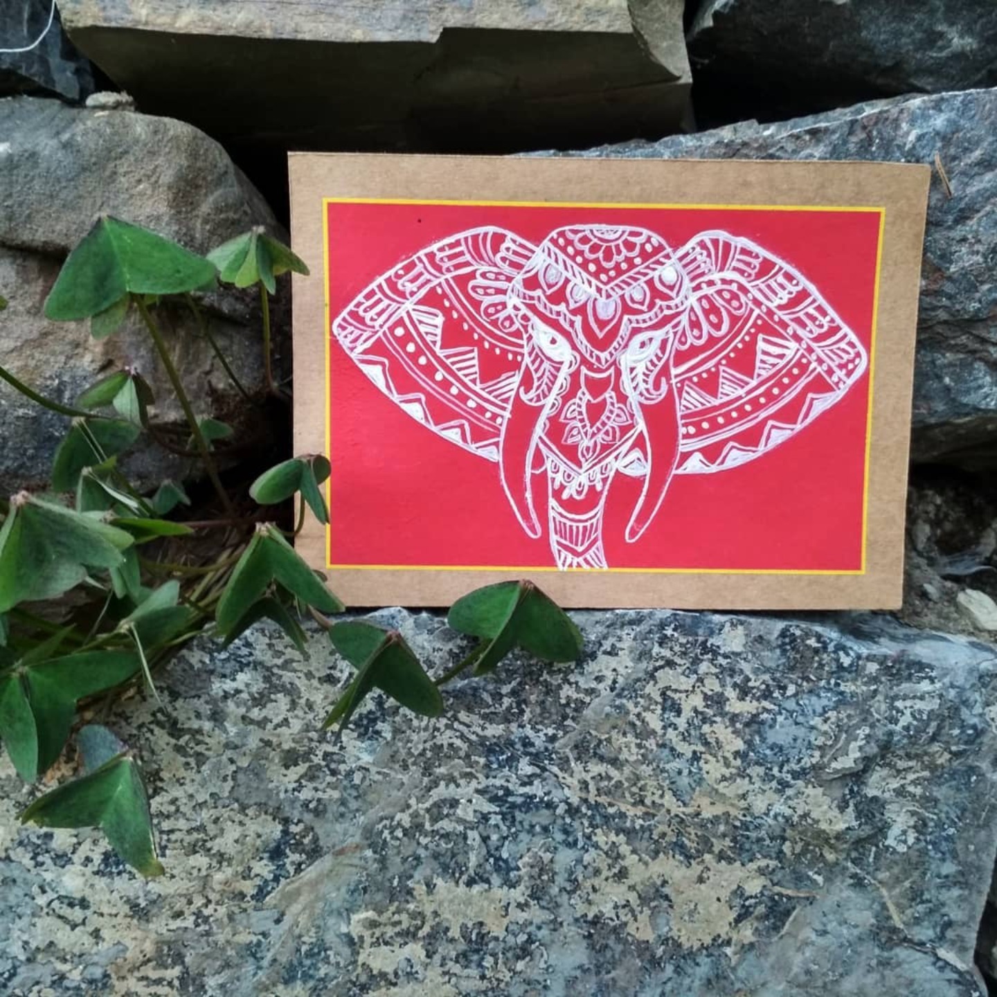 Hand Painted Aipan Art Post Cards