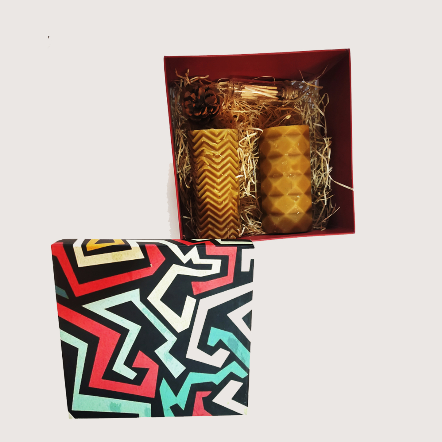 Designer Candle Pair Gift Box