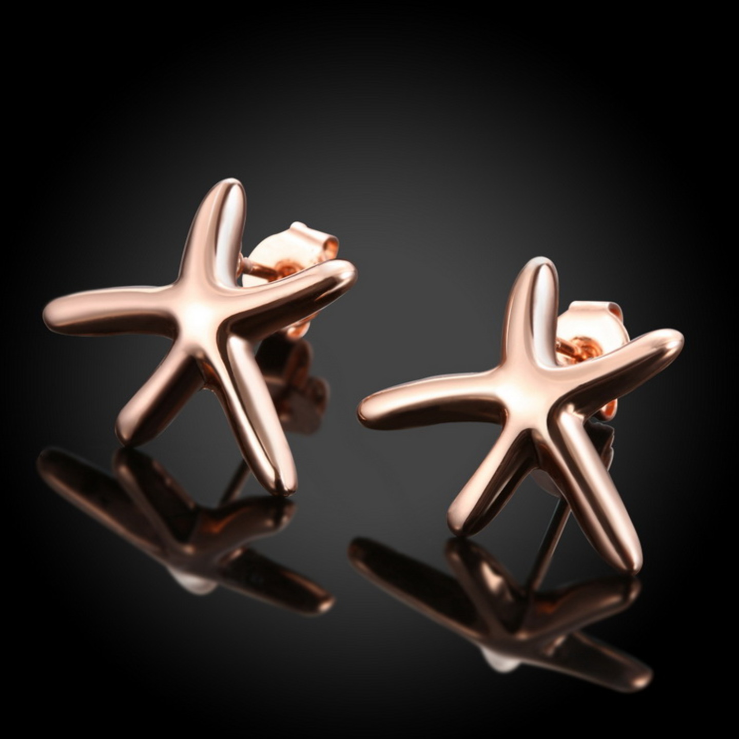 18K Carat Rose Gold  Stud Earrings