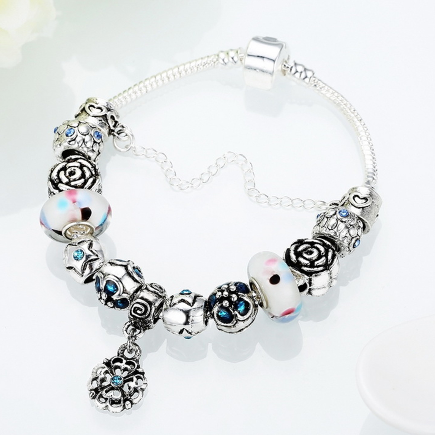  925 Silver Beads Bracelet 