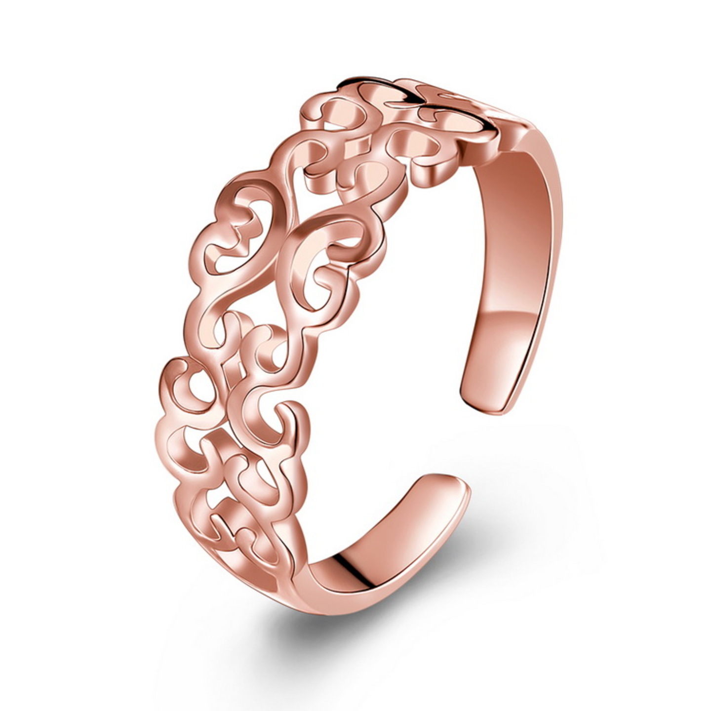 Rose Gold  Open Adjustable Mouth  Ring