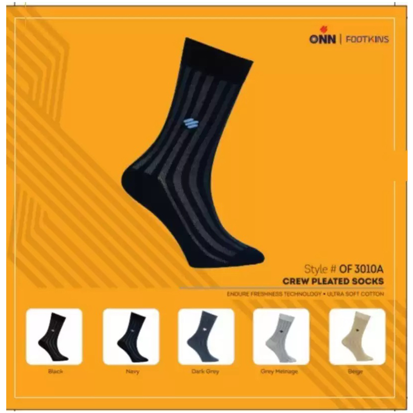 Self Design Mid-CalfCrew Pleated Socks for Men