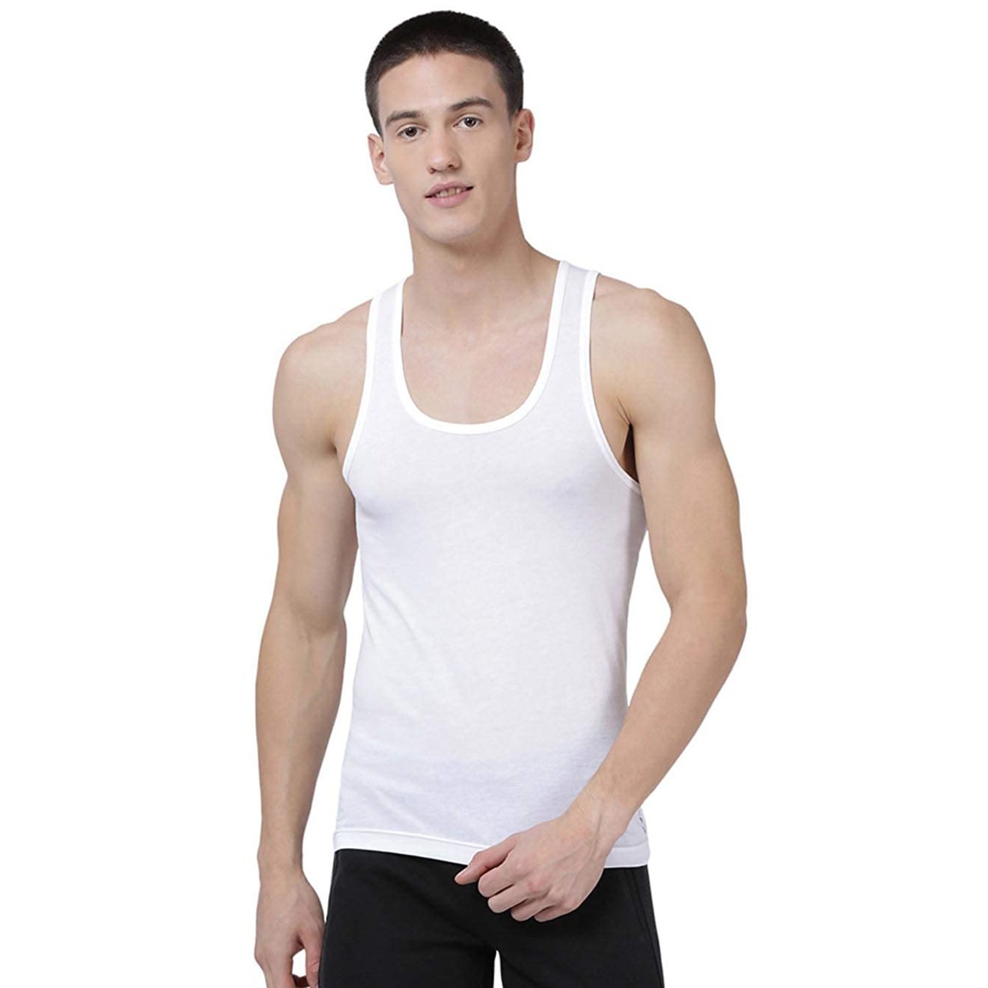 Levis Mens 100 Cotton 100 CA Classic Solid White Vest- Modern Fit