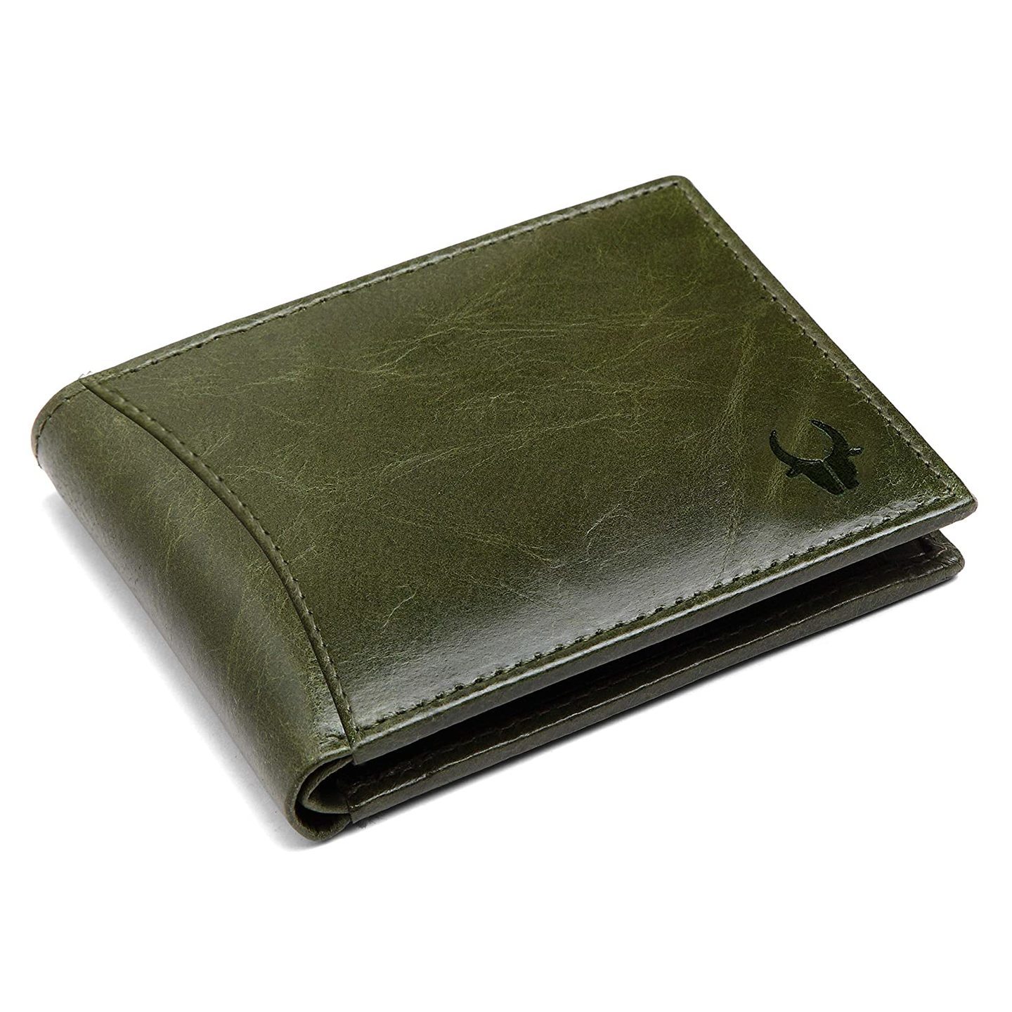 WILDHORN Carter Leather Wallet for Men Green Crunch