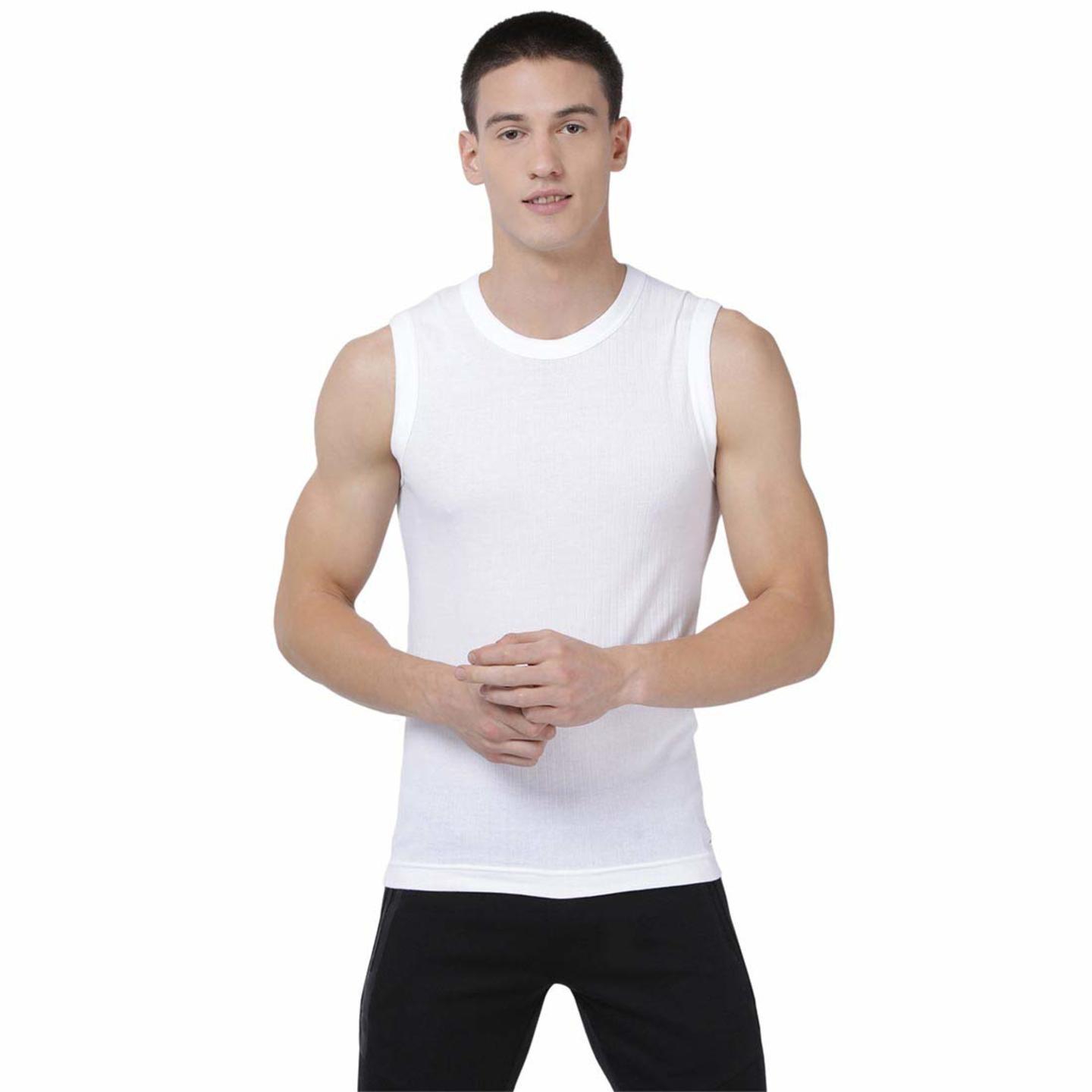 Levis Mens 100 Cotton 100 CA Solid Sleeveless Gym Vest