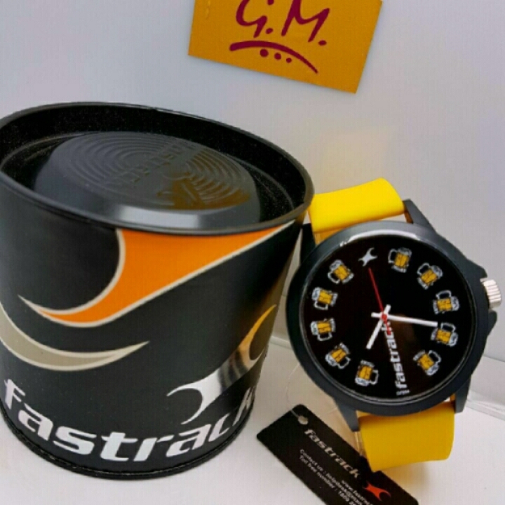 Fastrack Watch (Yellow, Beer)