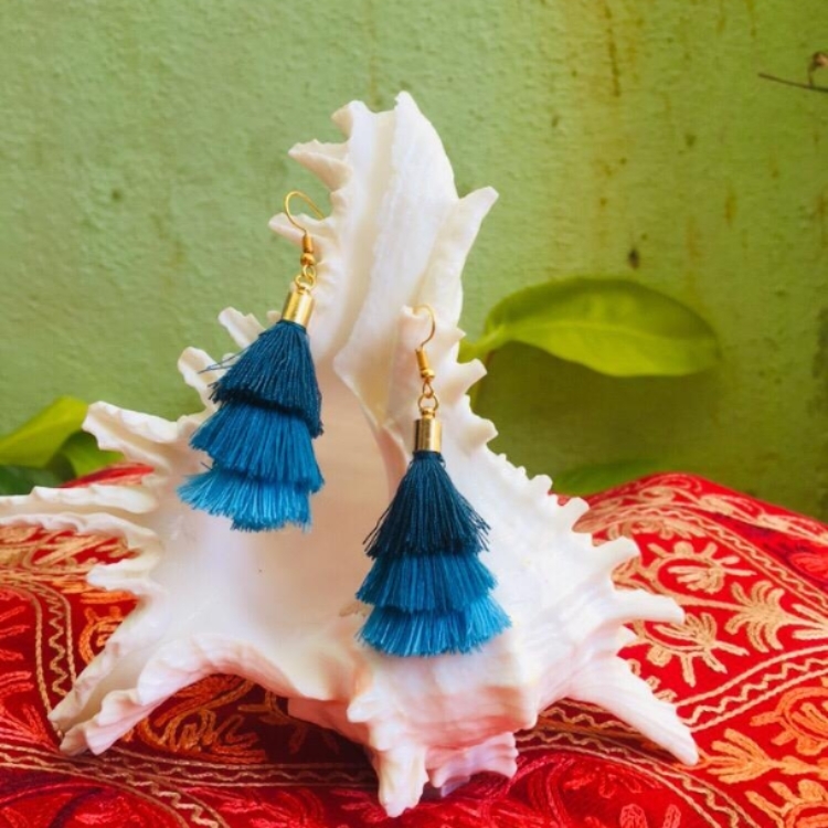 Blue Layered Tassel