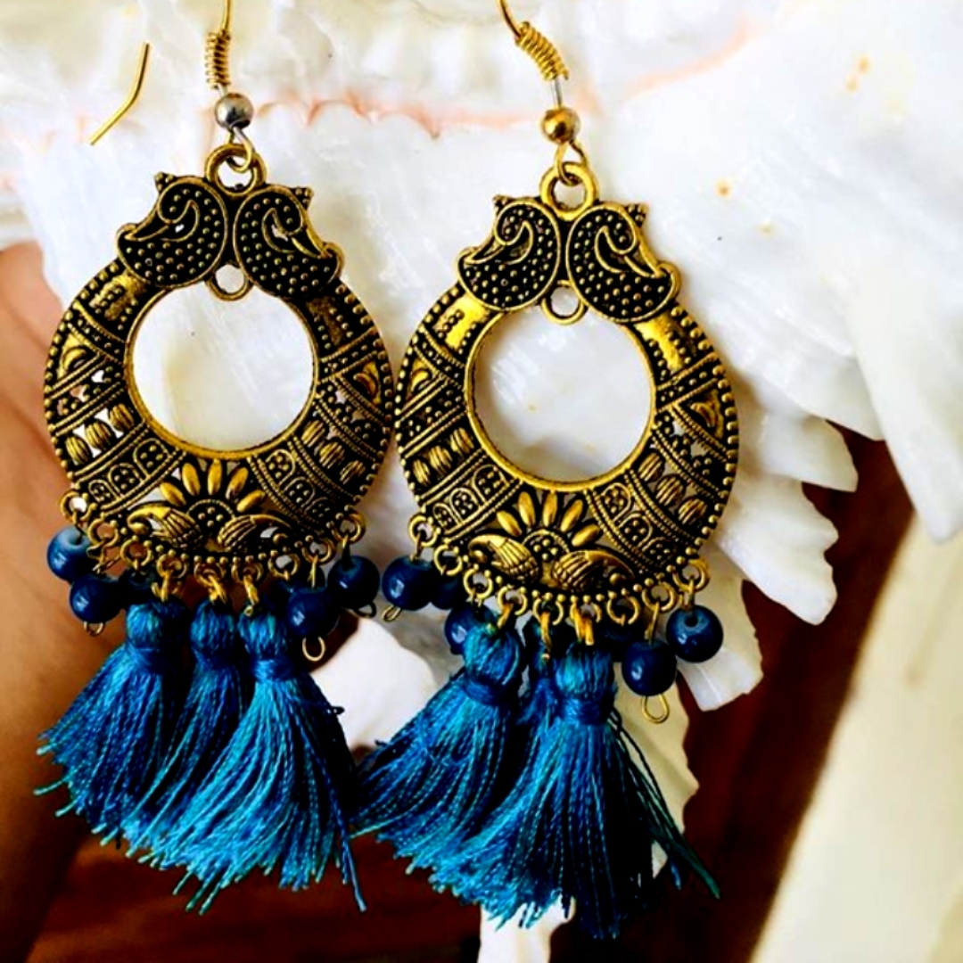 Blue Peacock earings 