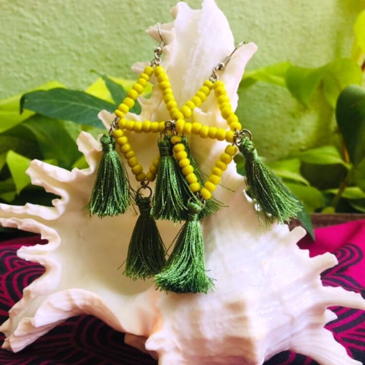 Green Yellow Combo Tassels