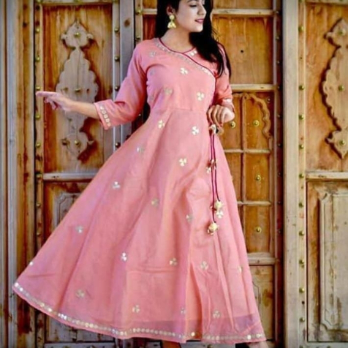 Angrkha  chanderi kurti