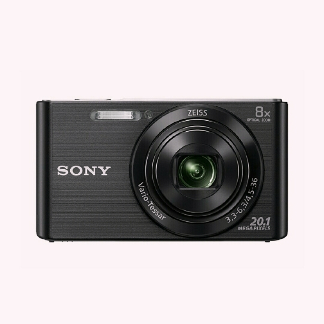 Sony DSC W830 Cyber-shot 20.1 MP Point and Shoot Camera (Black) with 8x Optical Zoom, Memory Card and Camera Case