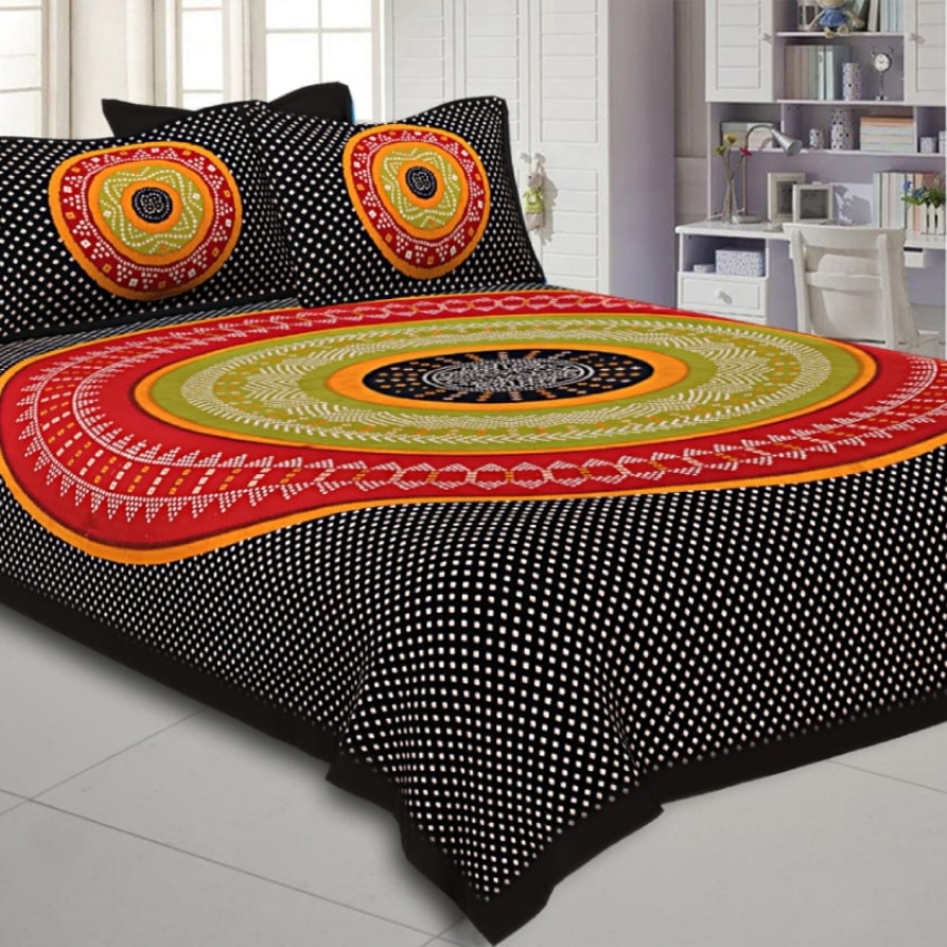 Jaipuri print Excellent Bedspread with pillow covers.