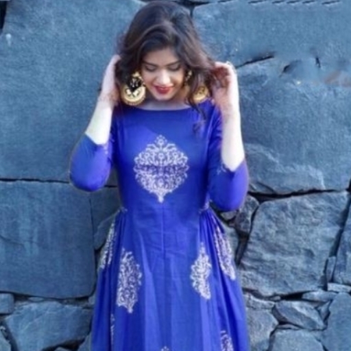 Heavy Rayon Blue Gown