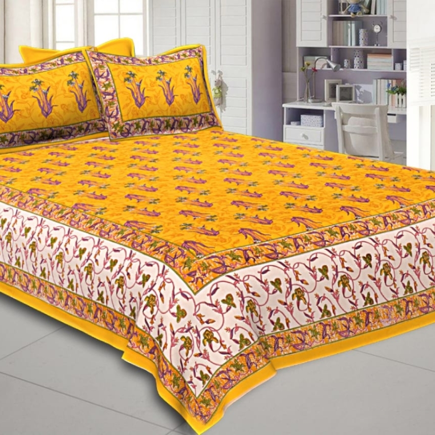 Jaipuri print Excellent Bedspread with pillow covers.