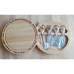 Personalized Cheese Board Set By Hand Done Pyrography Wood Burn - SMGWOOD002