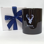 Black Mug Stag Head Metallic