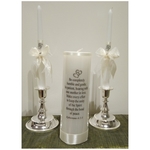 PERSONALIZED UNITY CANDLES - INTERLOCKING HEARTS - Be completely humble and gentle.."