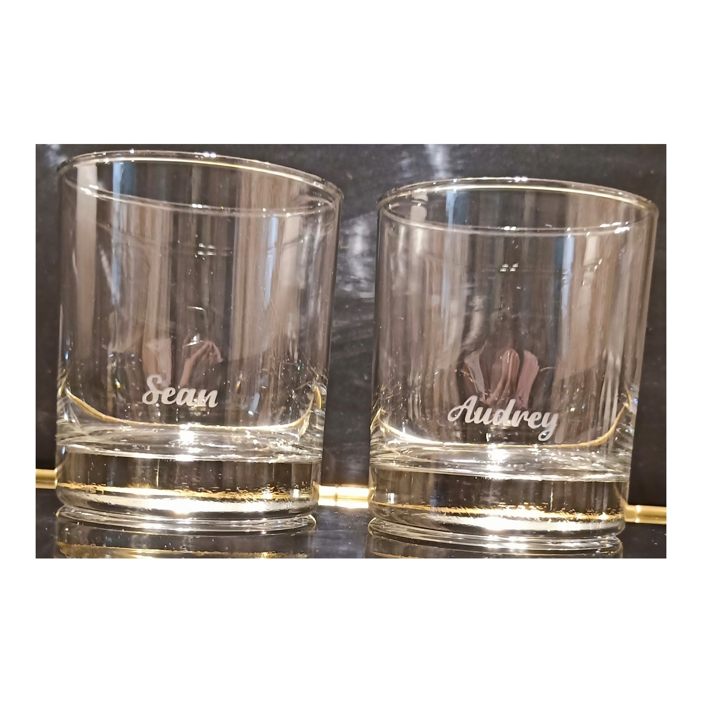 ENGRAVED PERSONALIZED PAIR OF WHISKEY GLASSES SET