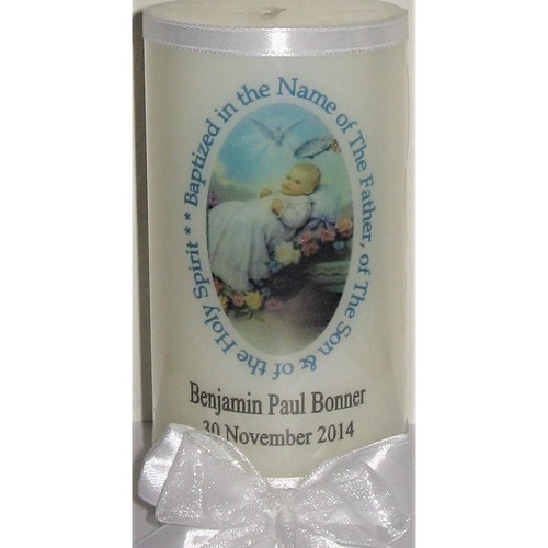 Personalized Baby Baptism/Christening Candle - Baby (SMGBAP2014-007)