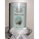 Personalized Baby Boy BaptismChristening Candle - Blue Stripes SMGBAP2014-006