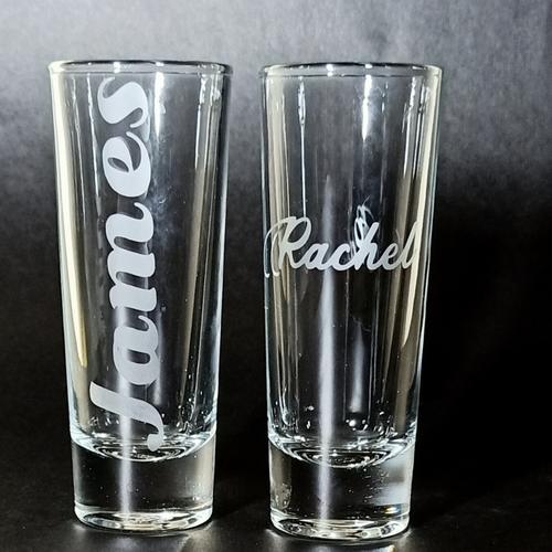 Personalized Etched Shooter Glasses Set of 2 SMGS001