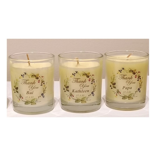 Whimsical Floral Candles Set of 3 Candles