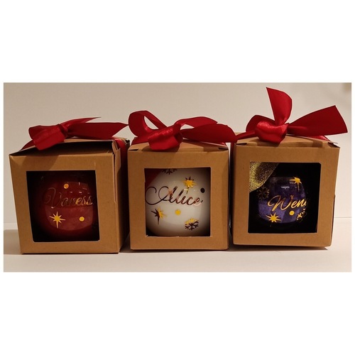 Personalized Fillable Bauble 7cm Set of 3