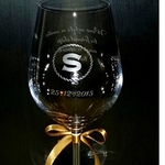 ENGRAVED PERSONALIZED MONOGRAM ON A CRYSTAL WINE GLASS (SMGEG-004WC)