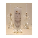 PERSONALIZED UNITY CANDLES TWO HEARTS ONCE JOINED IN FRIENDSHIP - WEDDING RINGS DESIGN SMGWED2017-016 - Free Shipping