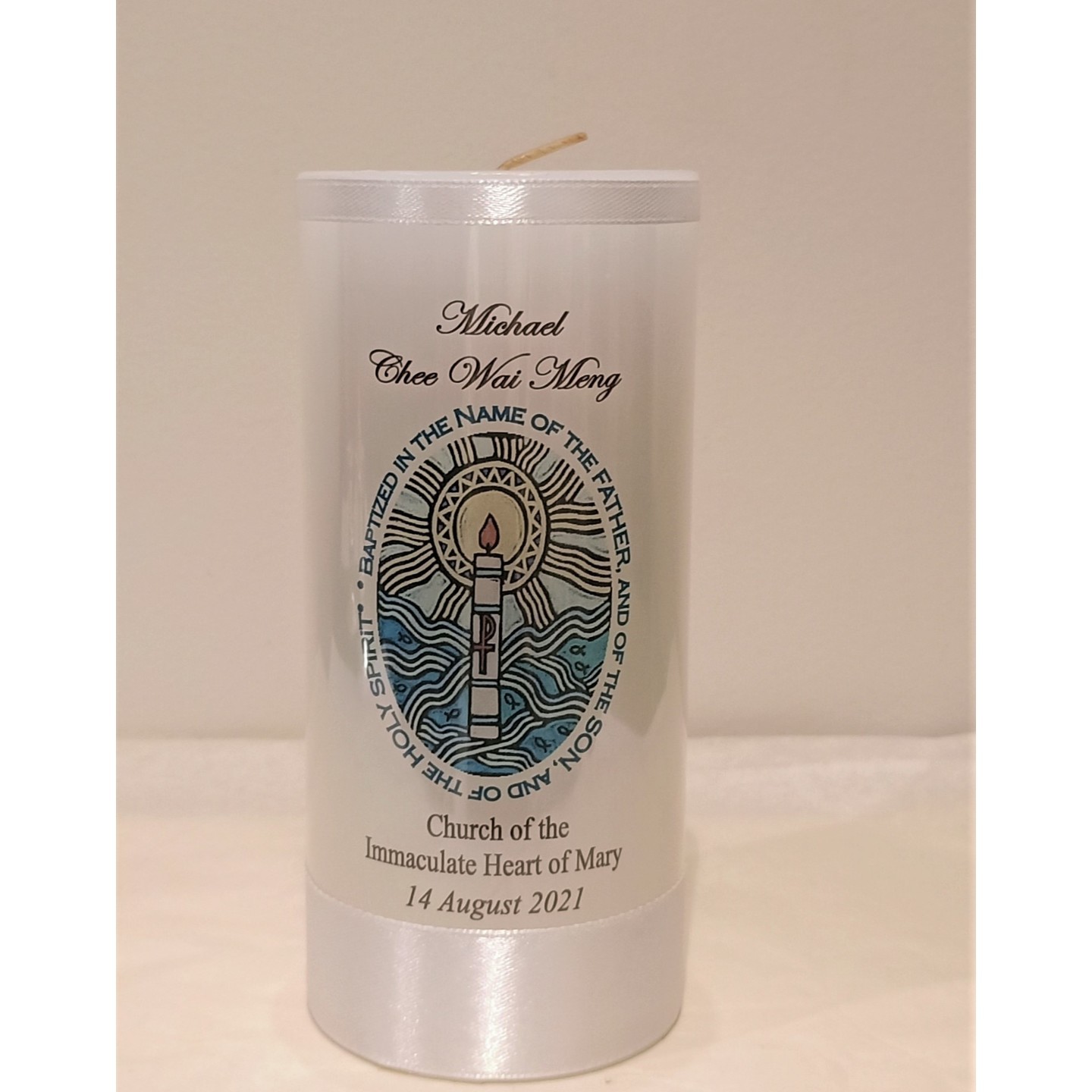 Personalized BaptismChristening Candle - Light of Christ