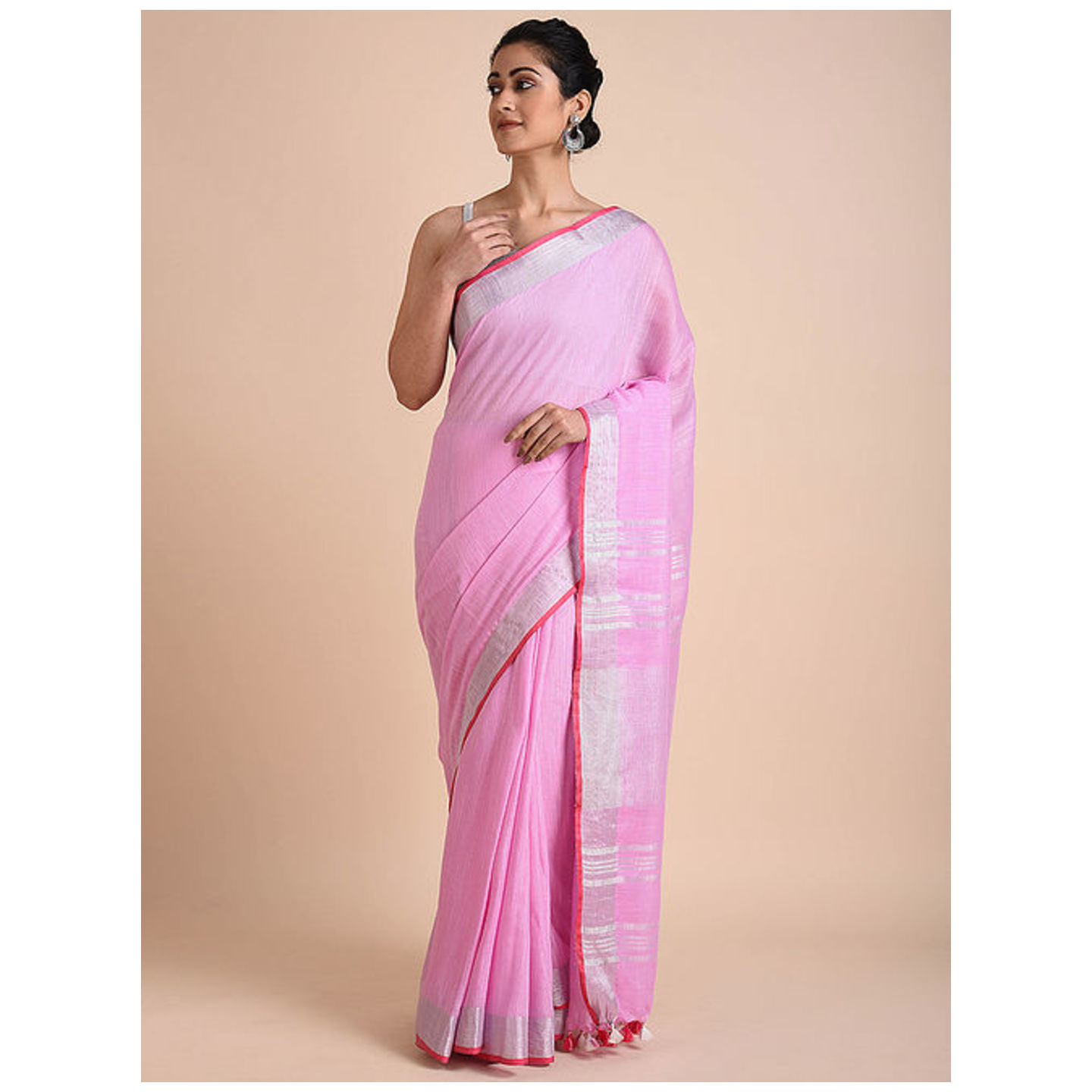 Cotton Saree with Zari and Tassels