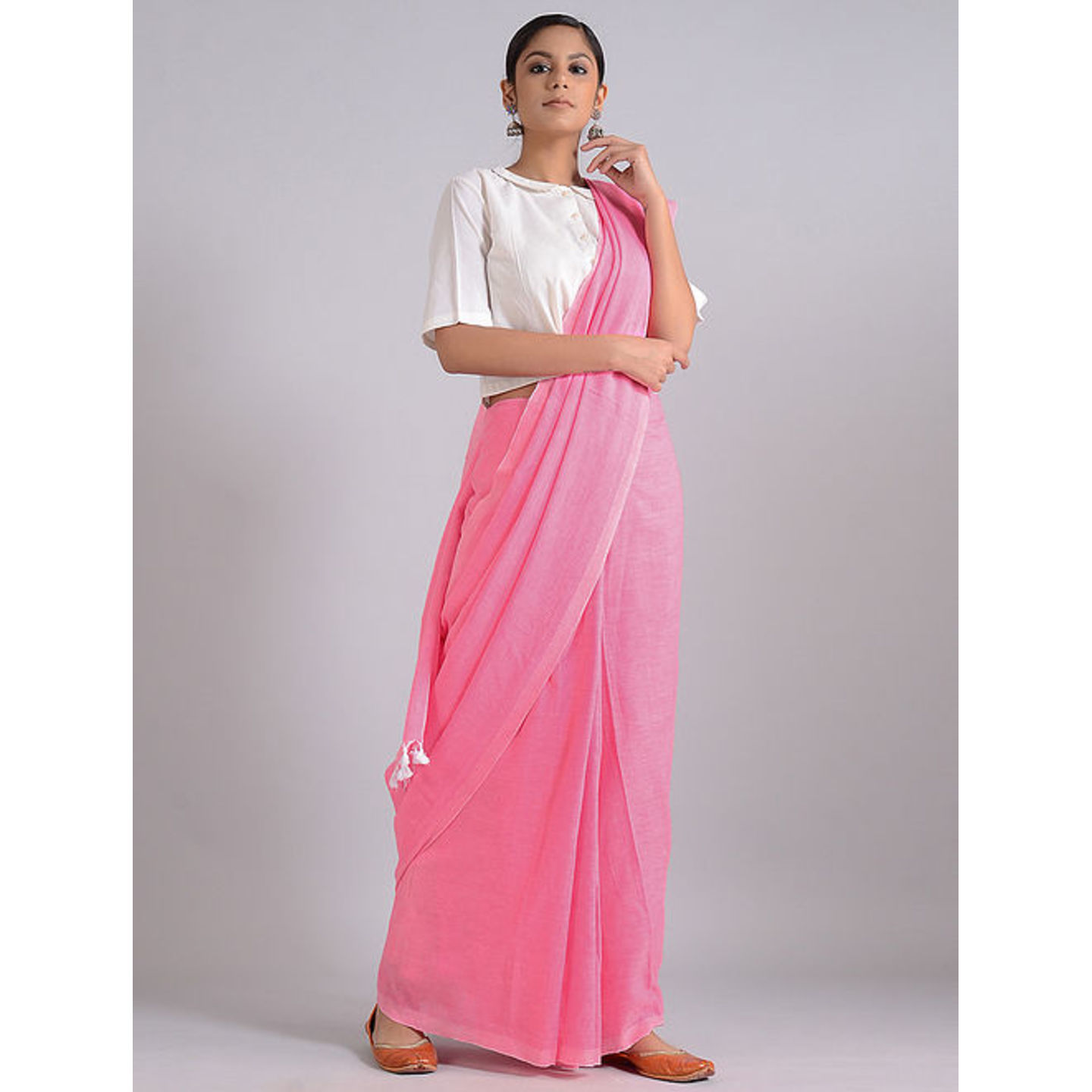 Khadi Saree with Tassels