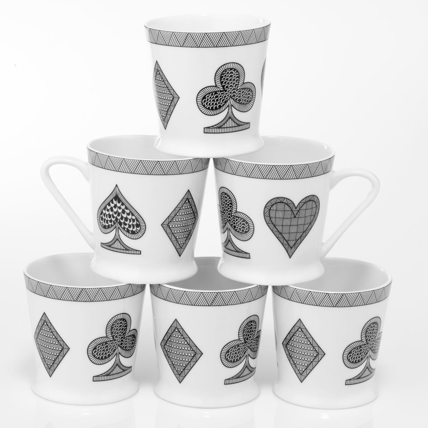 Cards Set of 6 Mugs