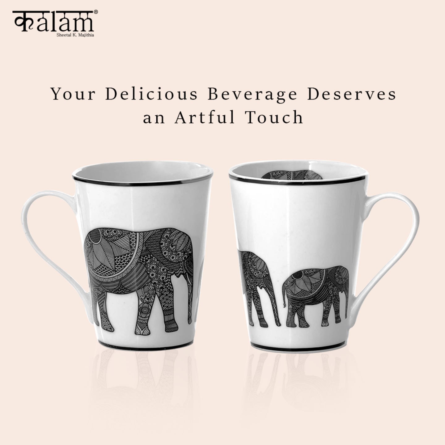 Set of 2 Elephant Mugs