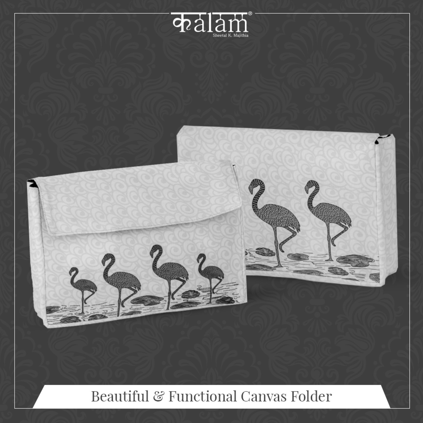 Flamingo Canvas Folder