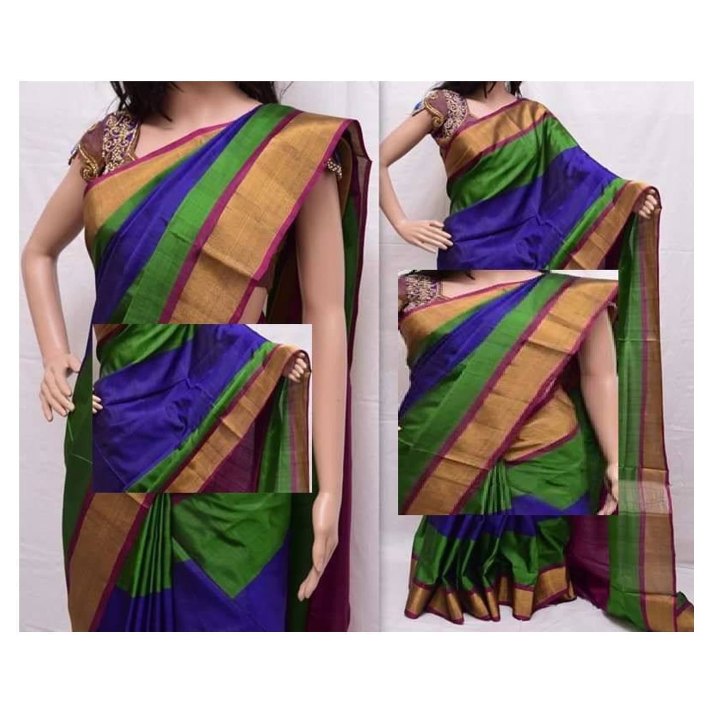 uppada blue handloom saree