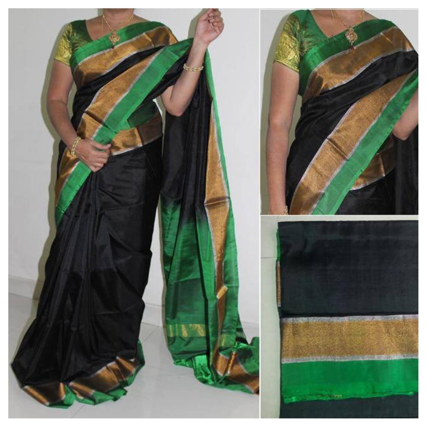 uppada black handloom saree