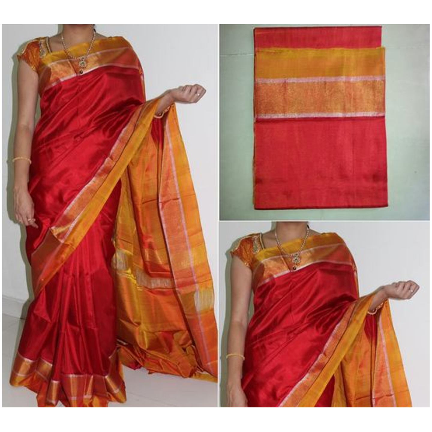 uppada red handloom  saree