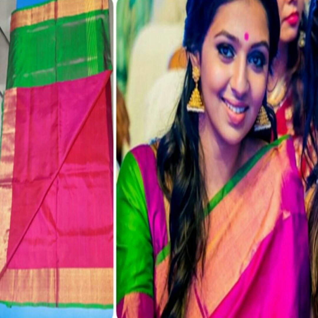 uppada pink colour saree 