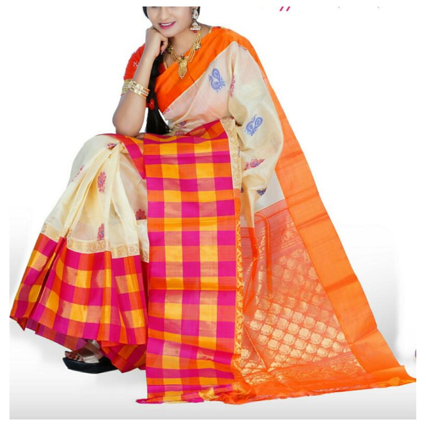 kuppadam cream sarees