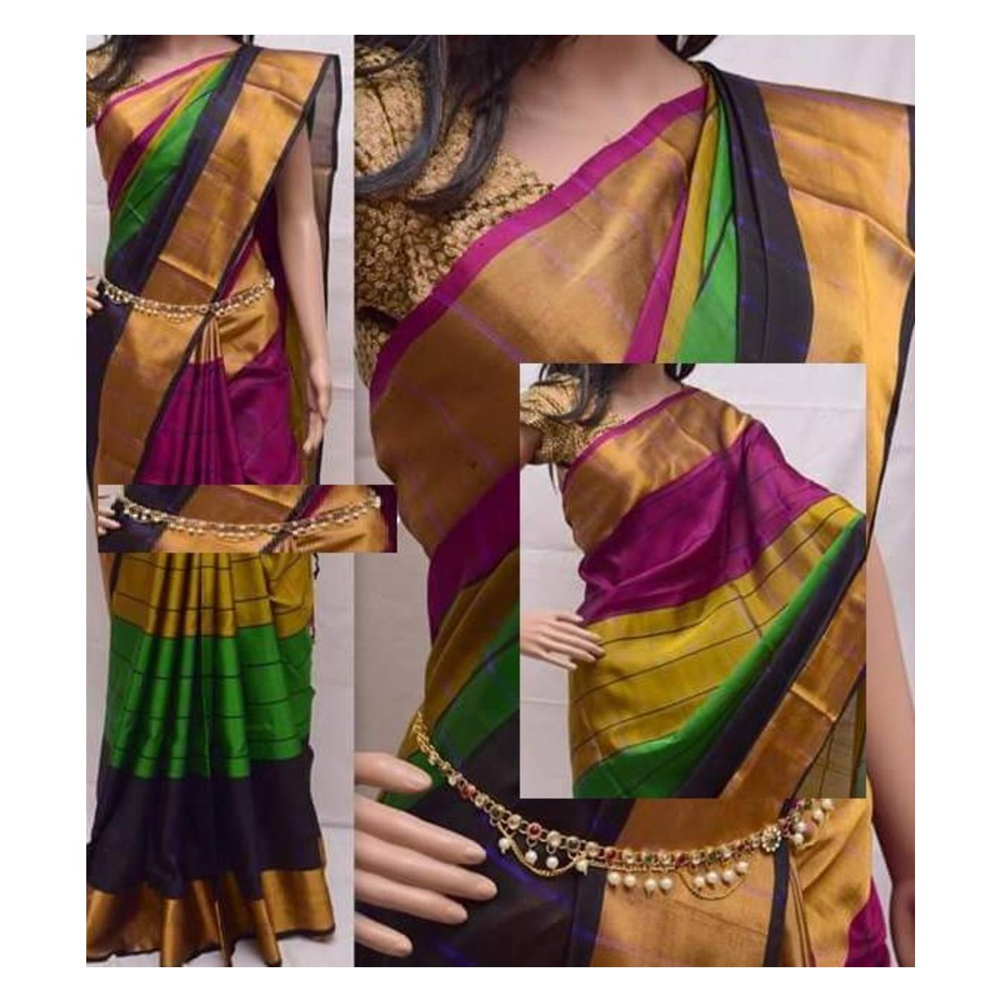 uppada 4 colrs handloom sarees 