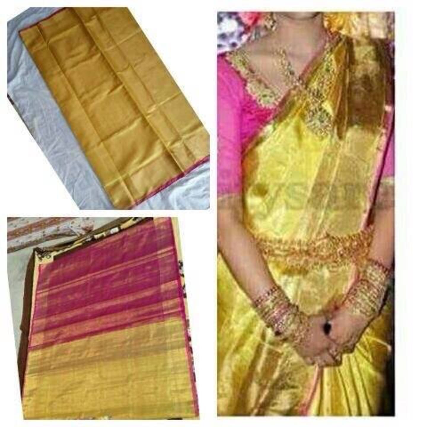 uppada yellow tissue saree