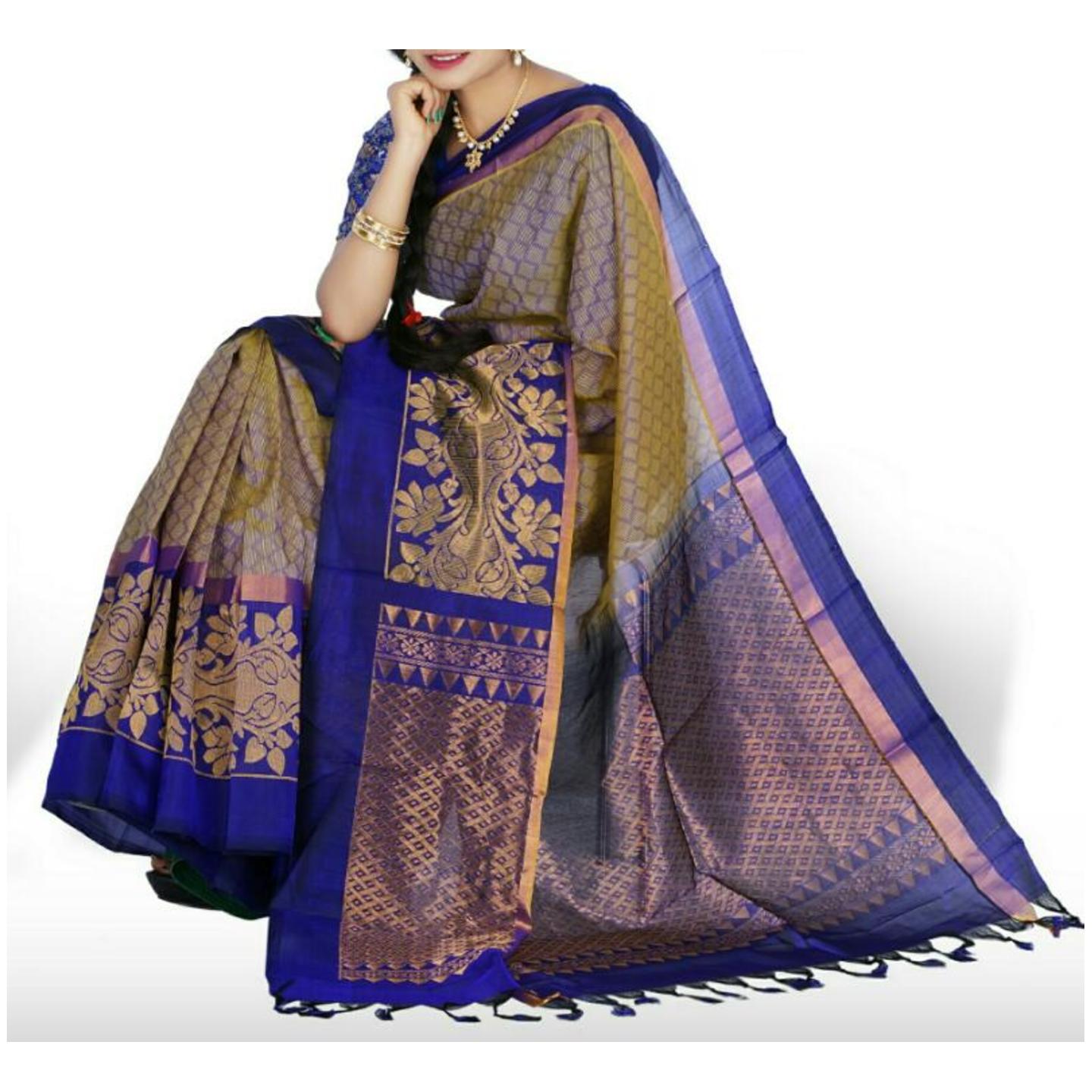 kuppadam blue and green sarees